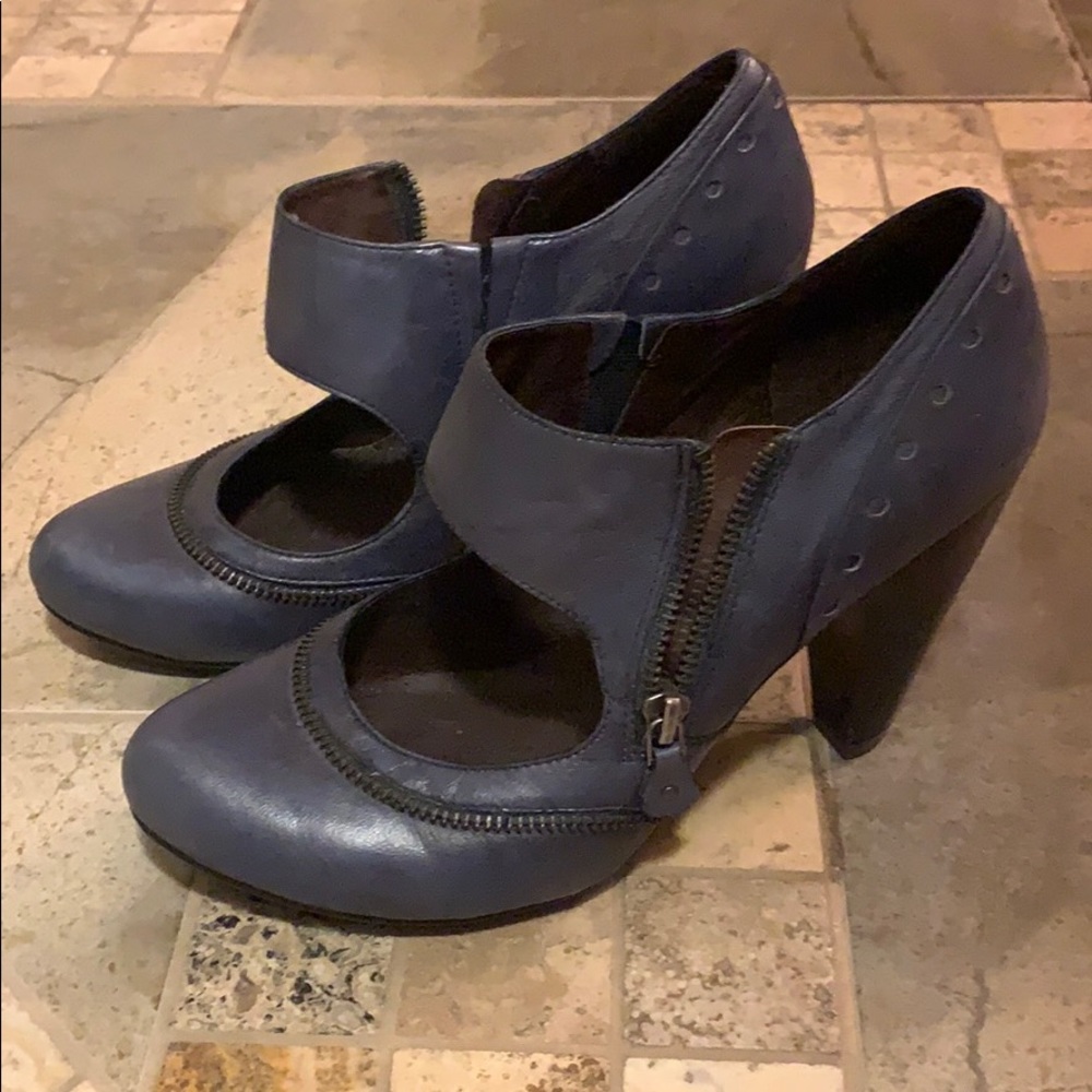 Blue grey heels